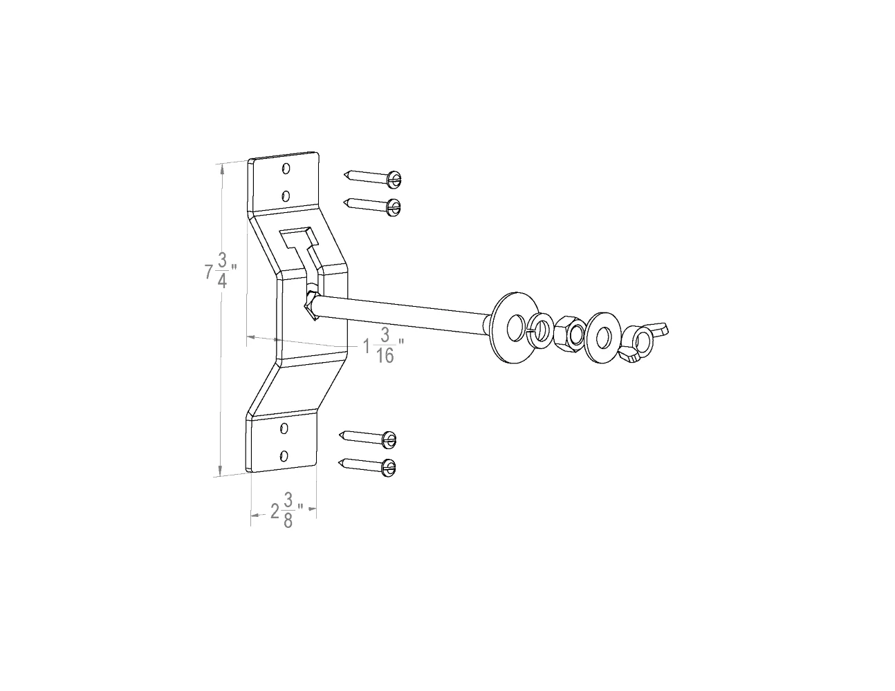 Enclosed Trailer Spare Tire Wall Mount Carrier Kit, USA Made, Complete Hardware Set (RHTC-40) - Image 4